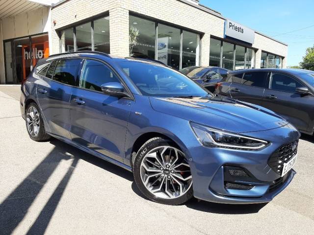 Ford Focus 1.0 EcoBoost 155ps MHEV ST-Line X Auto 5dr Estate Estate Petrol Chrome Blue